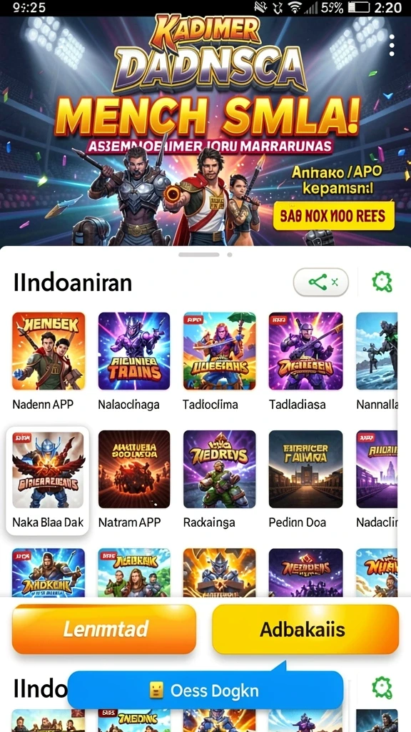 Tampilan awal yang menarik dengan karakter utama.