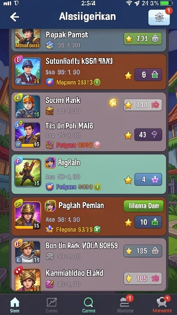 Tantangan menarik di setiap level permainan.