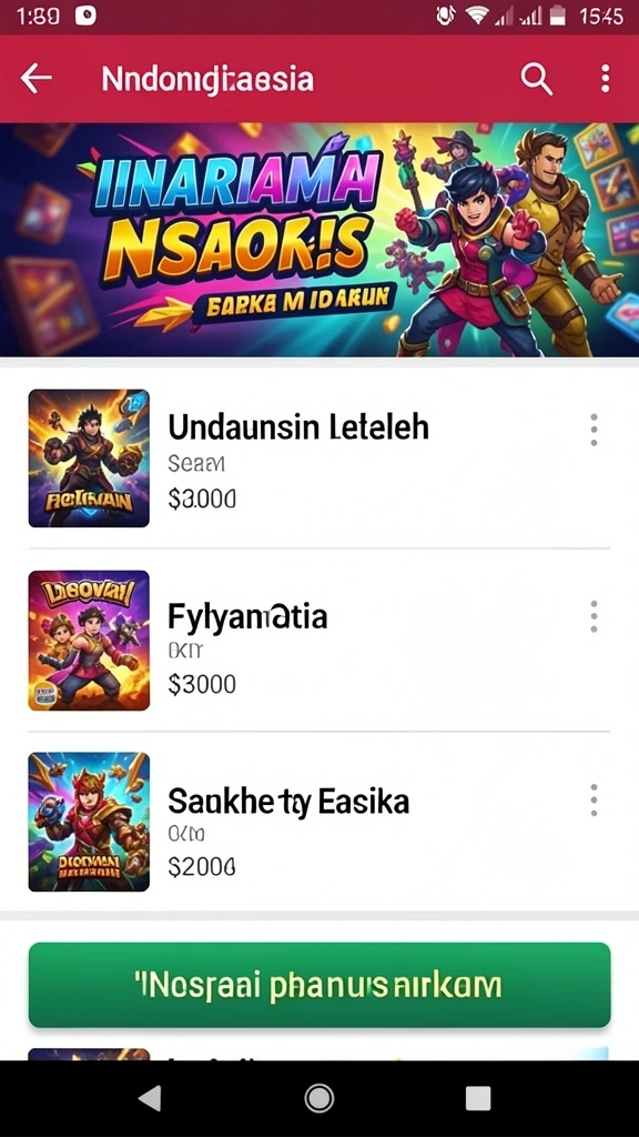 Layar permainan dengan berbagai pilihan ubin.
