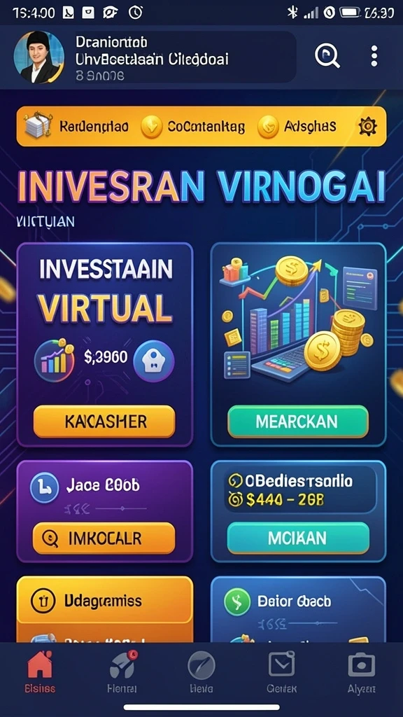 Tampilan awal aplikasi NEKO4D yang menarik.
