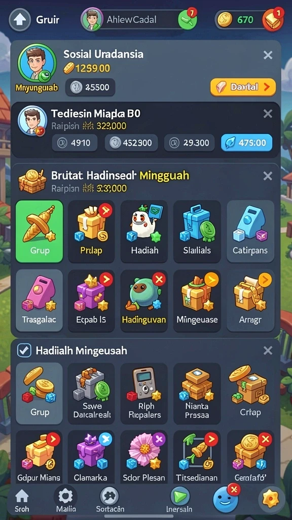 Berbagai mode permainan yang seru.